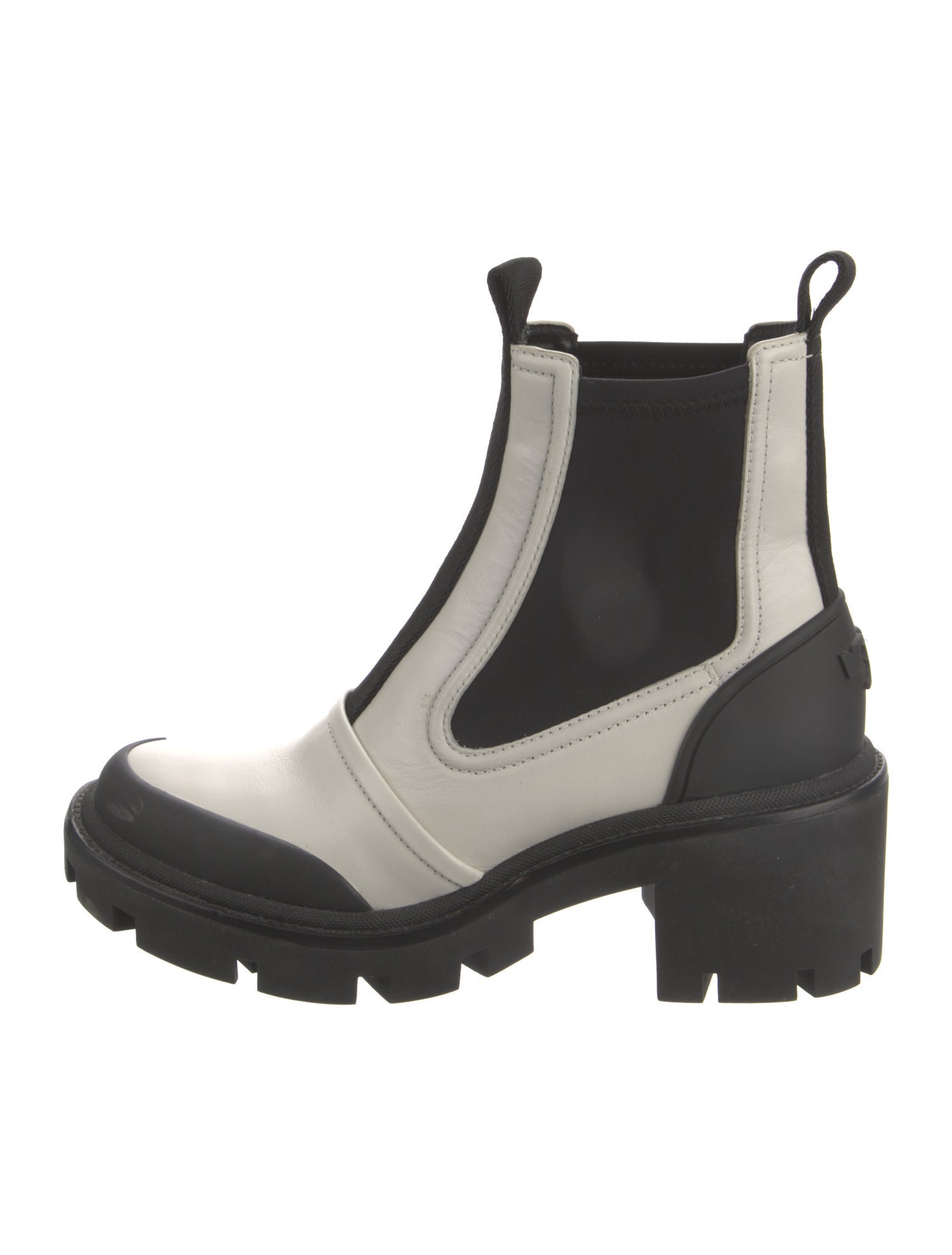 Tory Burch Leather Mesh Accents Chelsea Boots