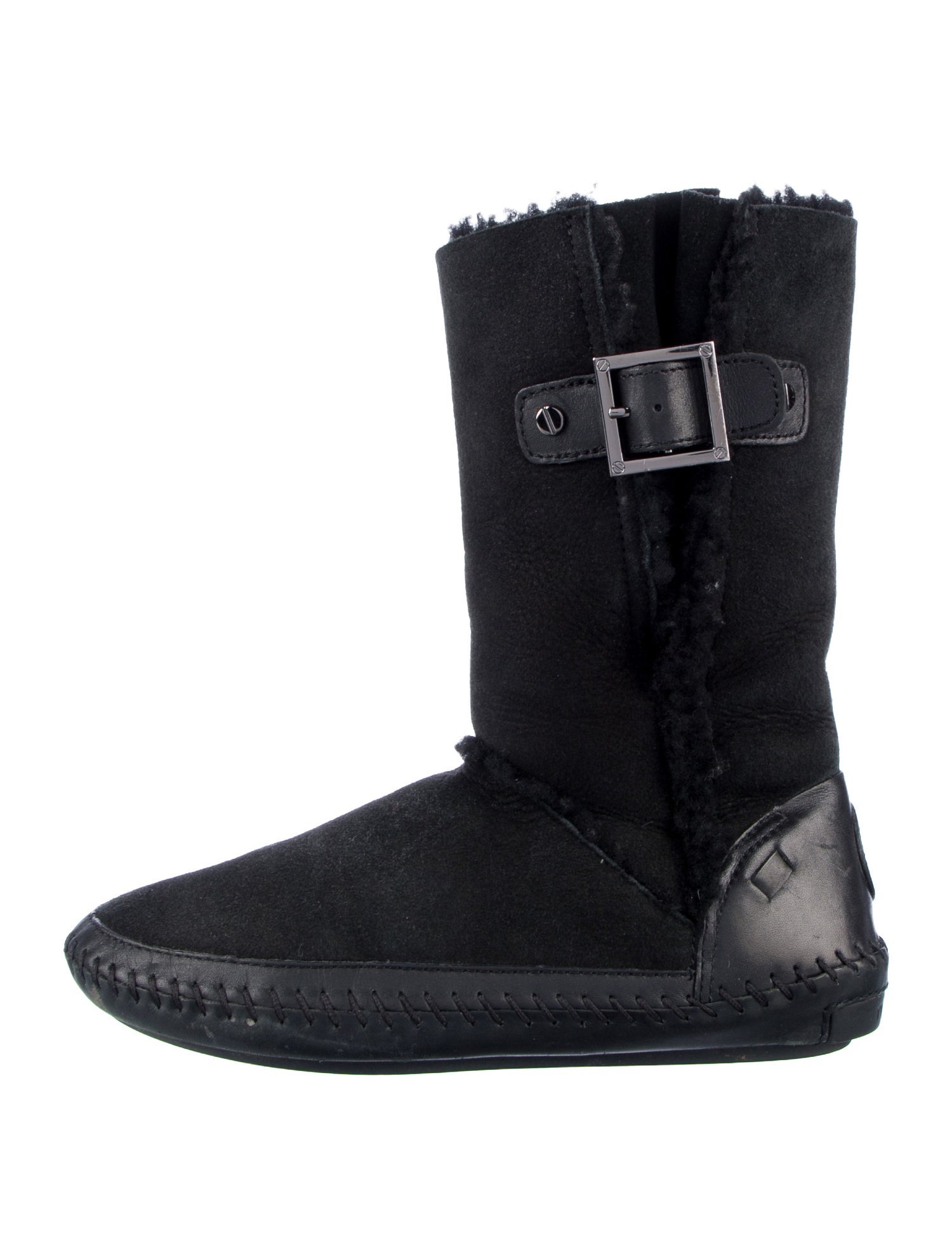 Tory Burch Suede Whipstitch Trim Boots