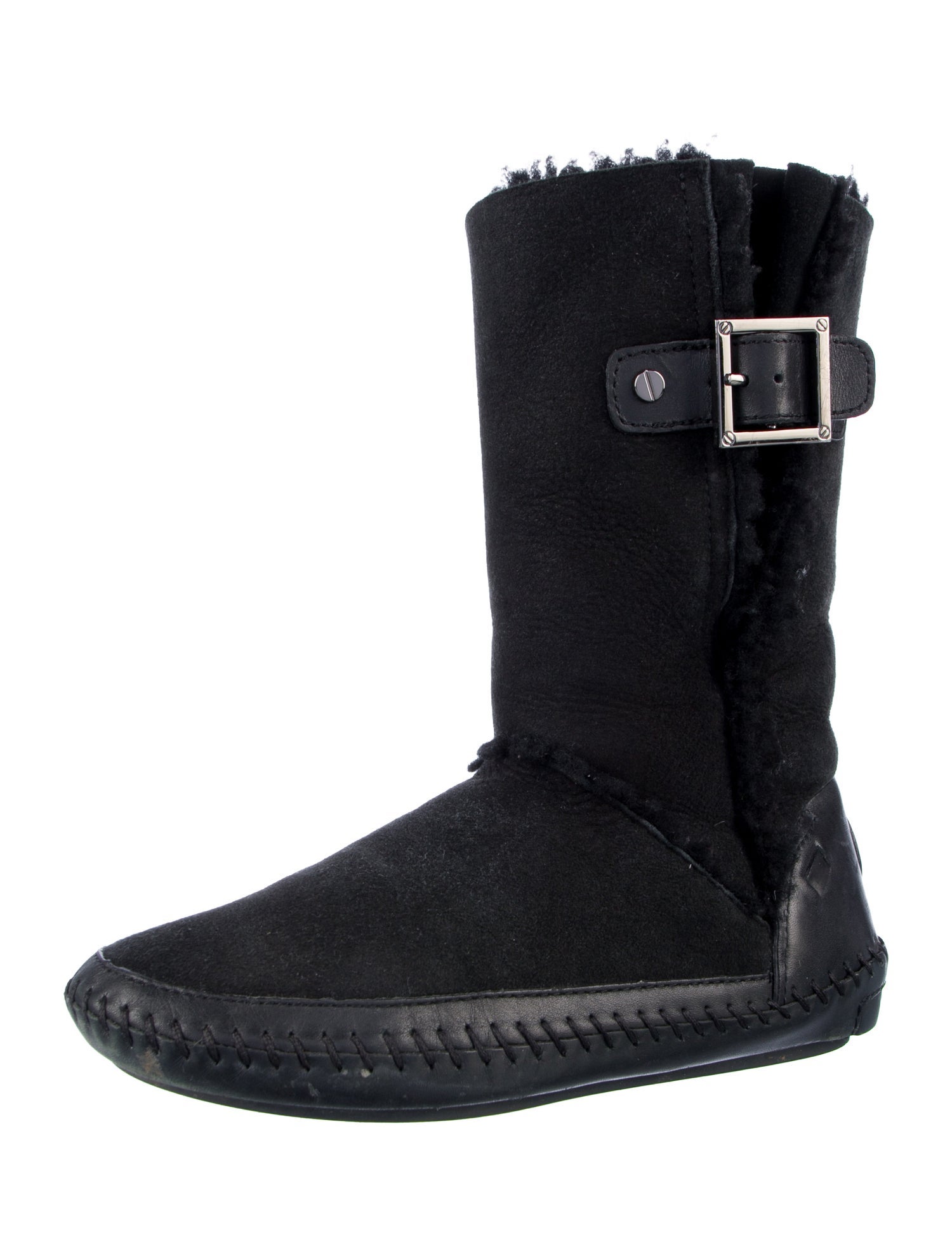 Tory Burch Suede Whipstitch Trim Boots