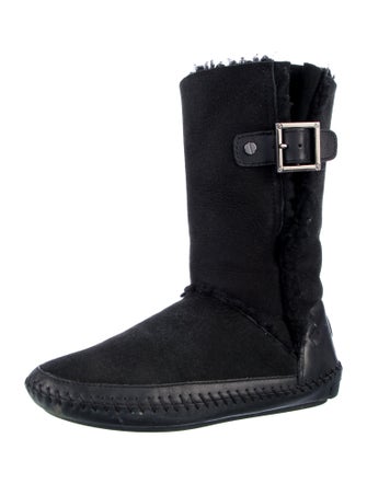 Tory Burch Suede Whipstitch Trim Boots