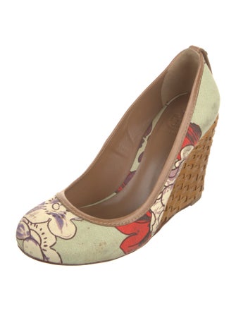 Tory Burch Flora Print Canvas Pumps