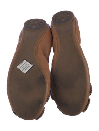 Tory Burch Leather Bow Accents Ballet Flats