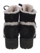 Tory Burch Suede Fur Trim Combat Boots