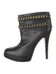 Tory Burch Leather Chain-Link Accents Boots