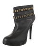 Tory Burch Leather Chain-Link Accents Boots