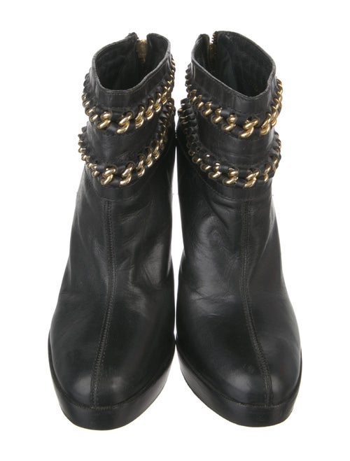 Tory Burch Leather Chain-Link Accents Boots