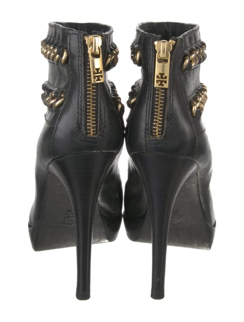 Tory Burch Leather Chain-Link Accents Boots