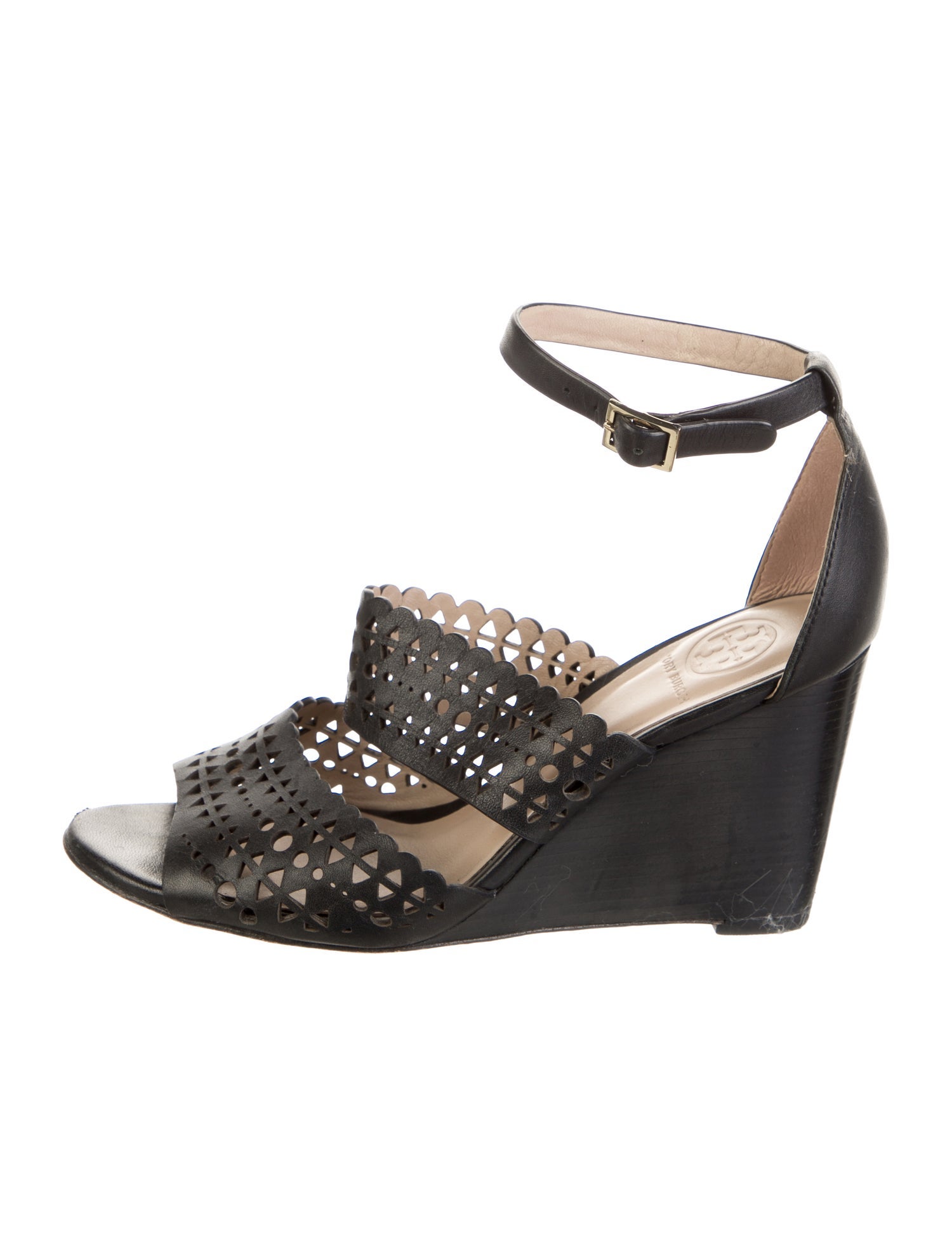 Tory Burch Leather Lasercut Accents Sandals