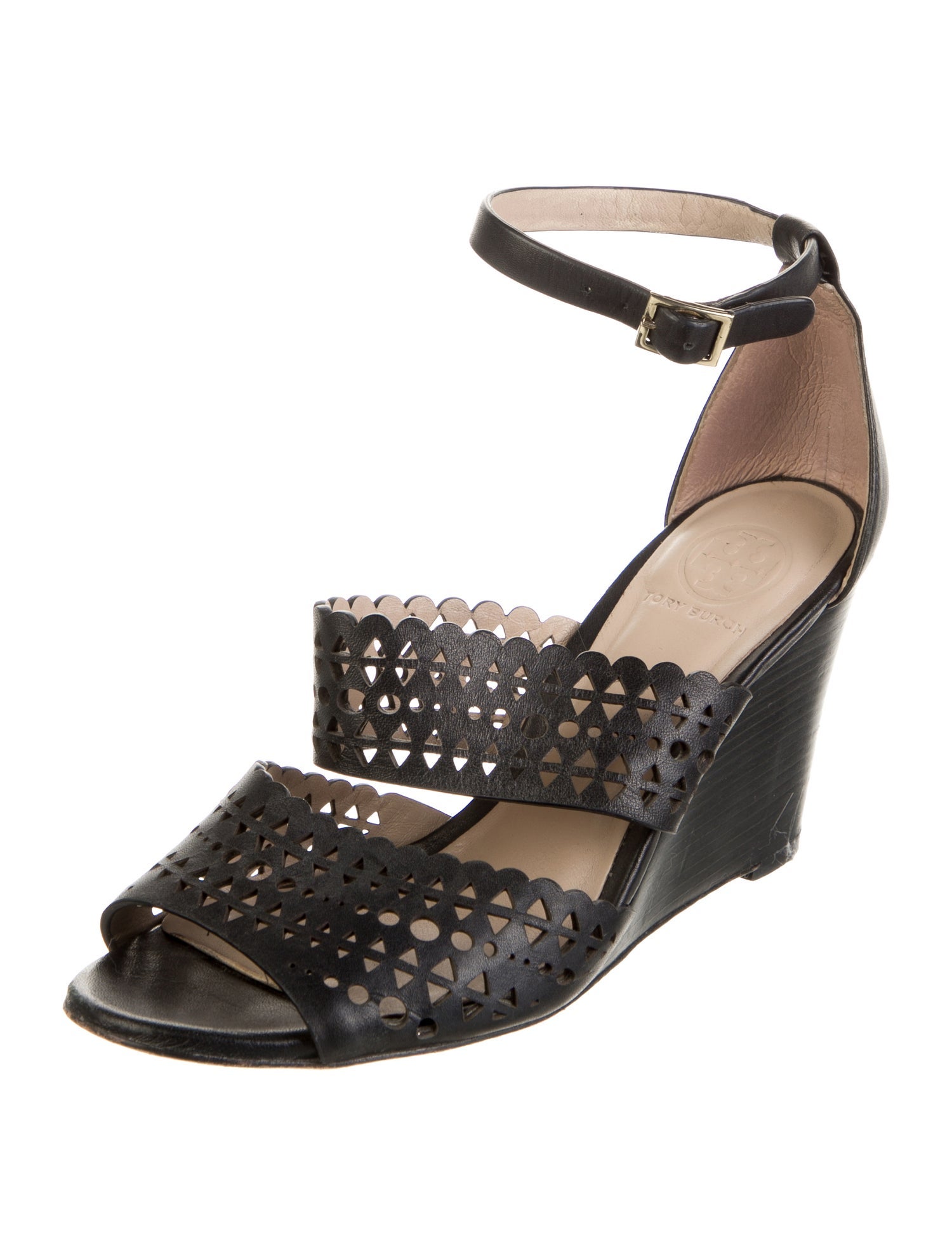 Tory Burch Leather Lasercut Accents Sandals