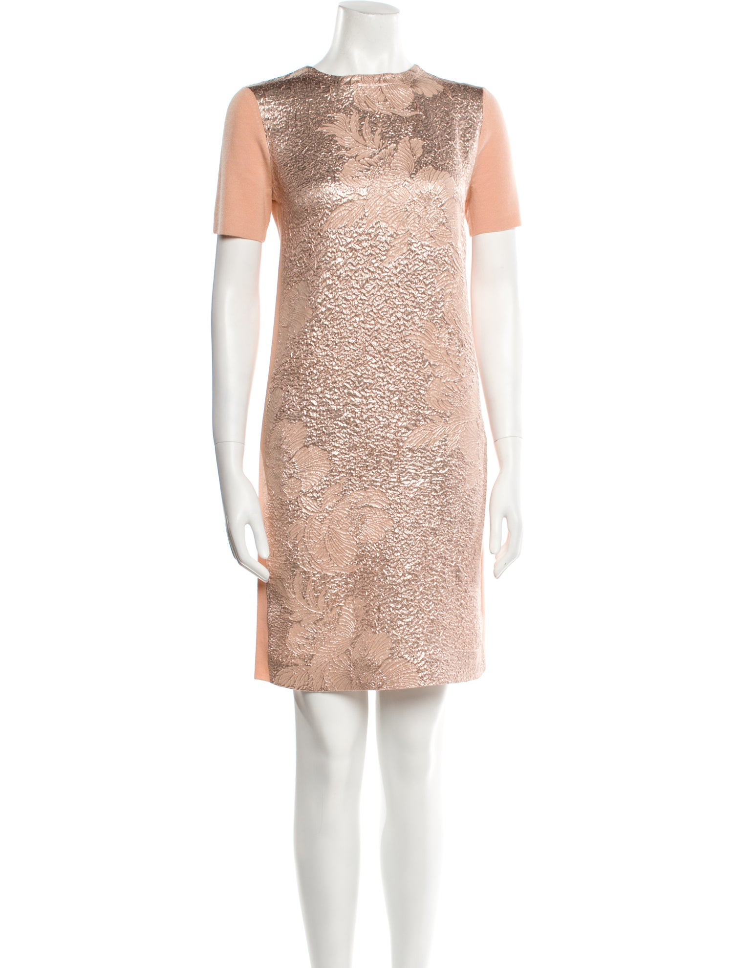green emerald velvet dress Tory Burch Women's Gold Sequin Shift Sleeveless Mini Dress Size 14 main image 1