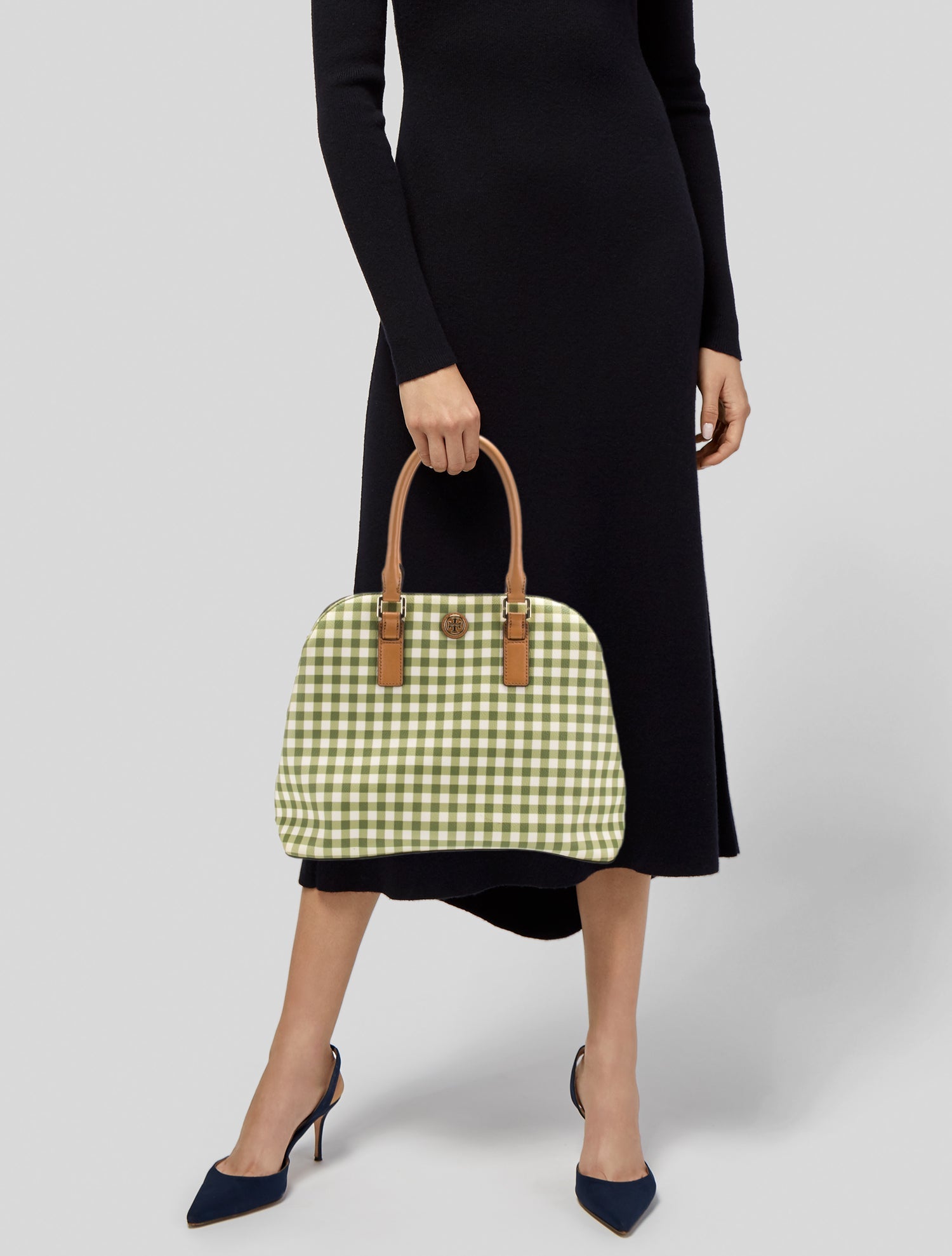 Tory Burch Embossed Leather Top Handle Bag