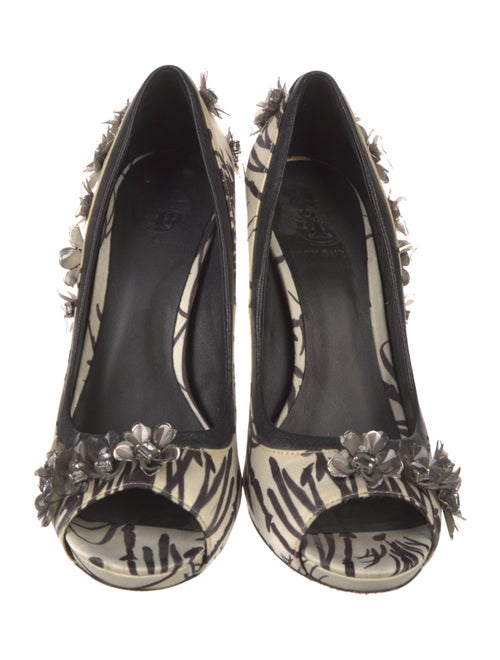 Tory Burch Satin Crystal Embellishments Pumps