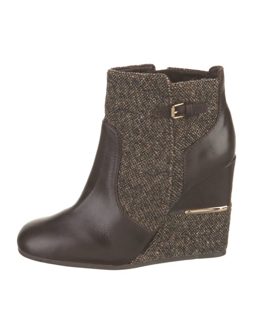Tory Burch Leather Tweed Pattern Boots