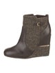Tory Burch Leather Tweed Pattern Boots