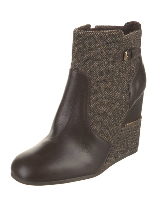 Tory Burch Leather Tweed Pattern Boots