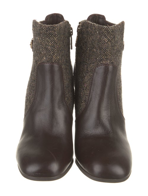 Tory Burch Leather Tweed Pattern Boots