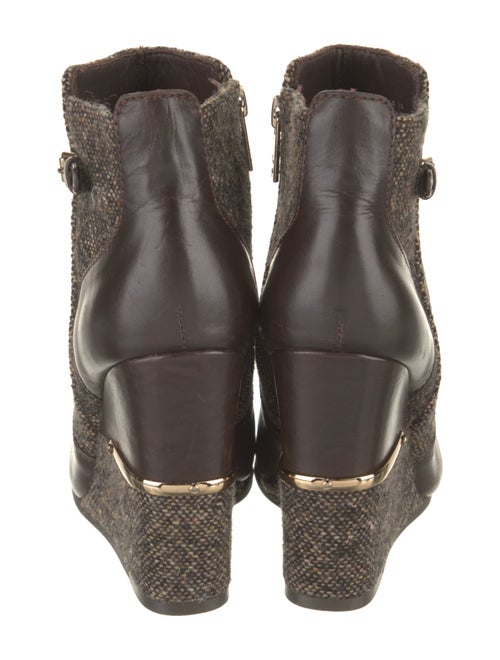 Tory Burch Leather Tweed Pattern Boots