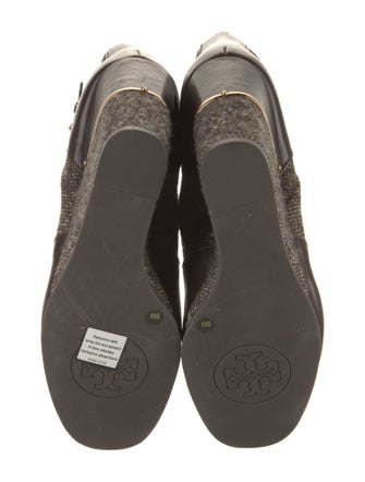 Tory Burch Leather Tweed Pattern Boots