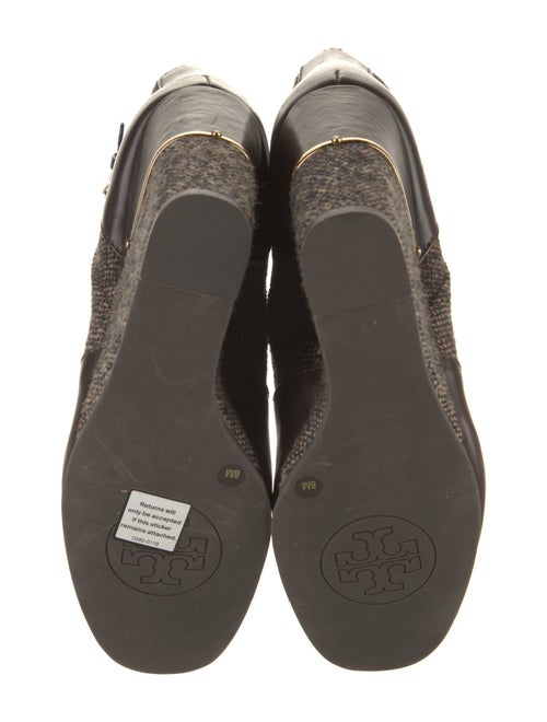 Tory Burch Leather Tweed Pattern Boots