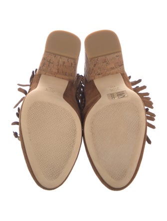 Tory Burch Suede Graphic Print Lace-Up Boots