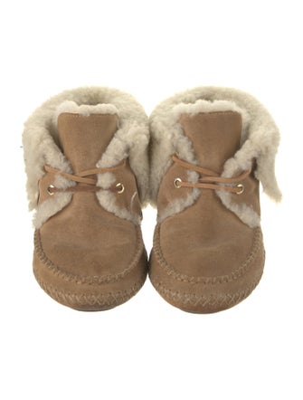 Tory Burch Suede Whipstitch Trim Lace-Up Boots