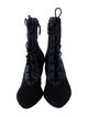 Tory Burch Suede Floral Print Lace-Up Boots