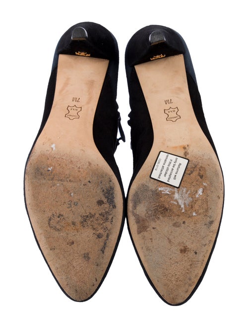 Tory Burch Suede Floral Print Lace-Up Boots