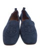 Tory Burch Suede Embroidered Accent Loafers
