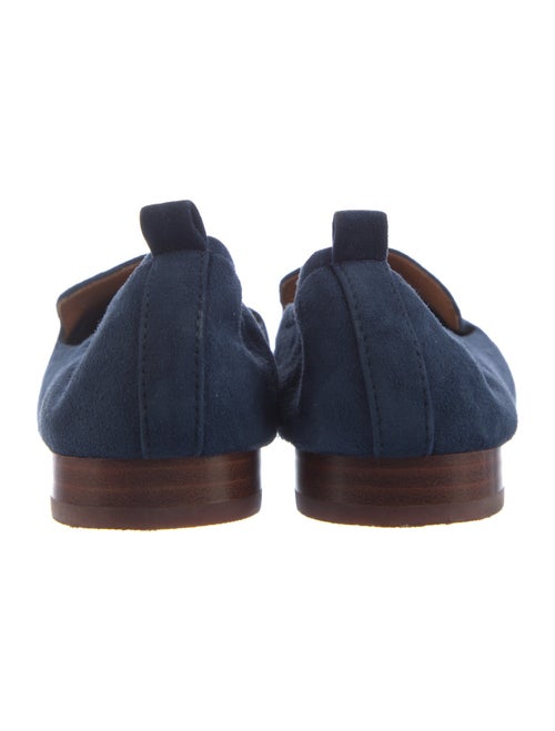 Tory Burch Suede Embroidered Accent Loafers