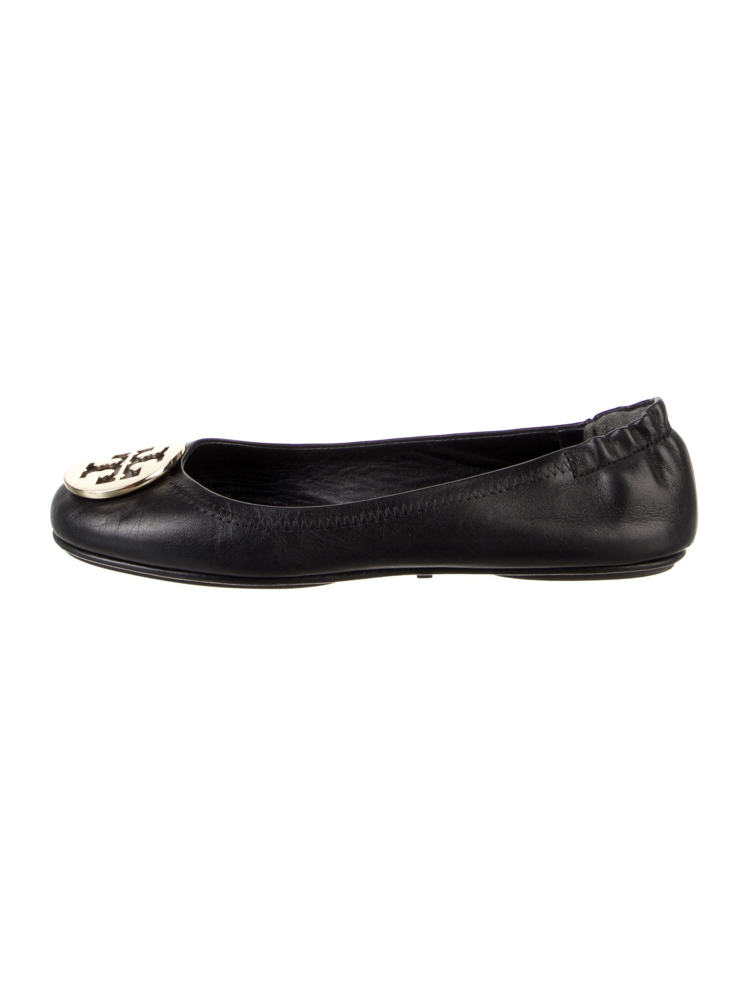 Tory Burch Signature Logo Leather Ballet Flats