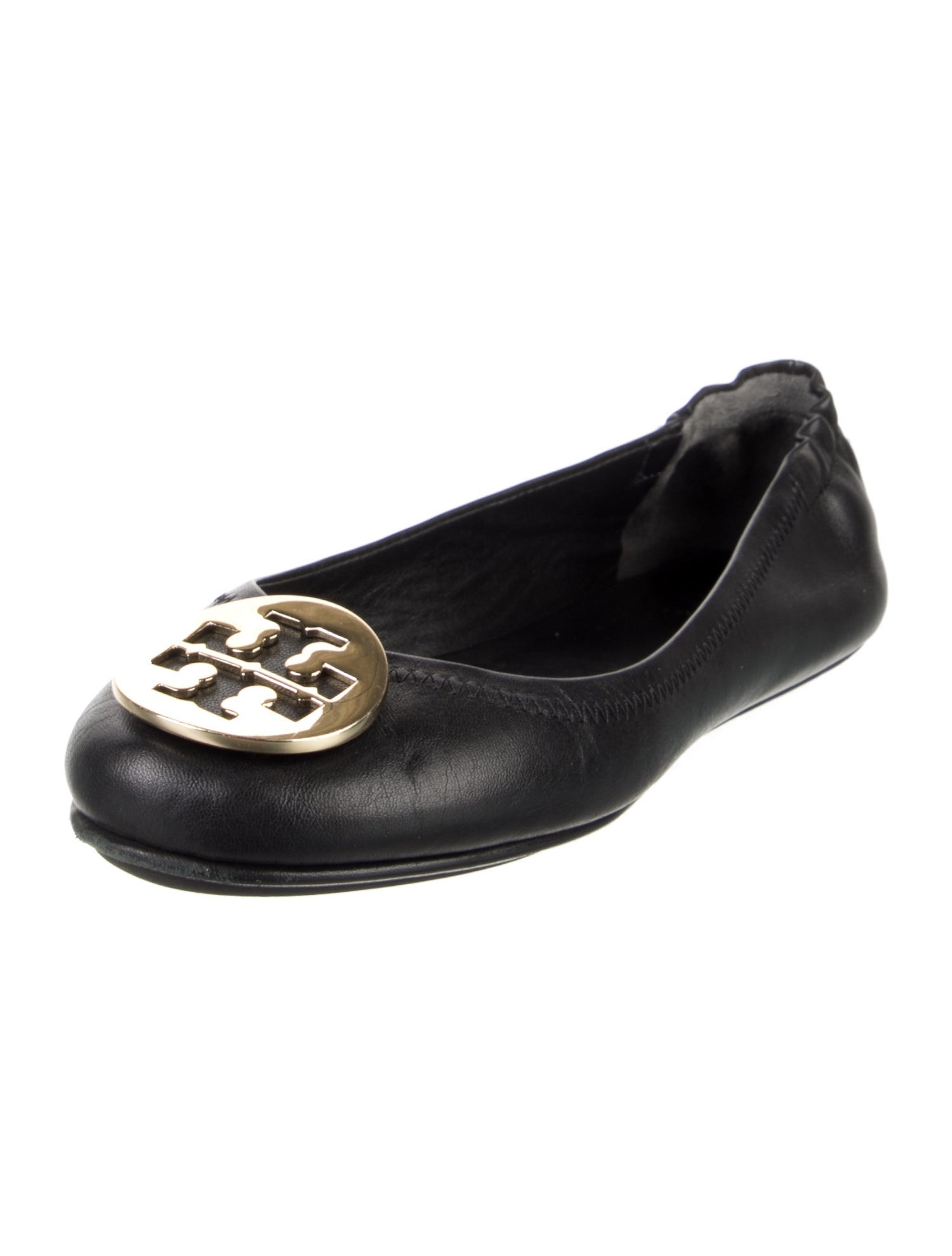 Tory Burch Signature Logo Leather Ballet Flats