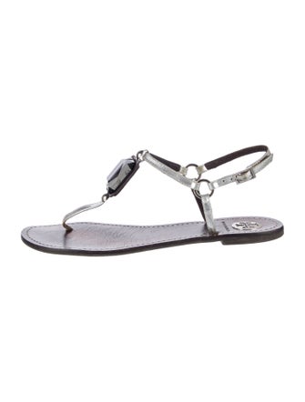 Tory Burch Leather T-Strap Sandals