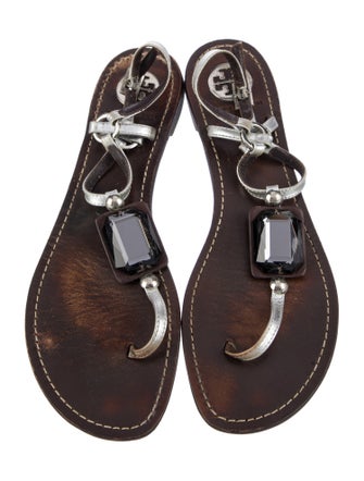 Tory Burch Leather T-Strap Sandals