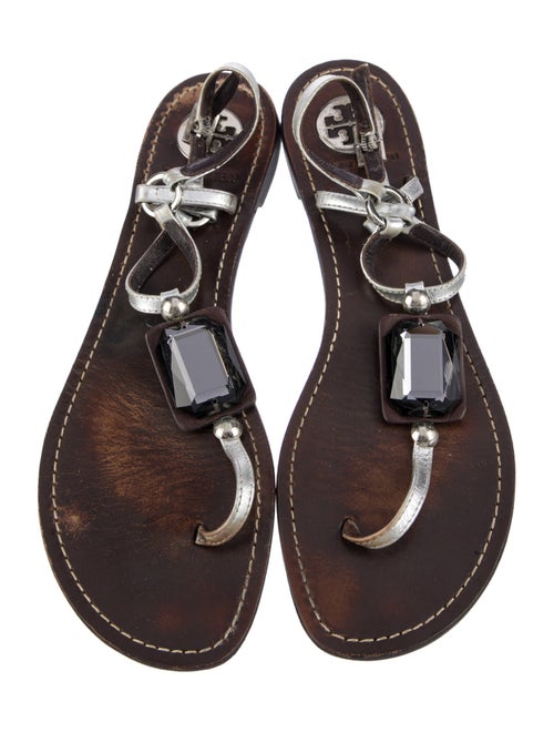 Tory Burch Leather T-Strap Sandals