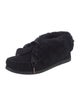 Tory Burch Suede Fur Trim Moccasins