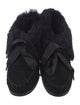Tory Burch Suede Fur Trim Moccasins