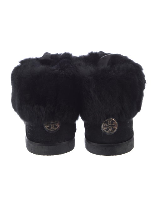 Tory Burch Suede Fur Trim Moccasins
