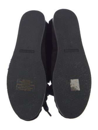 Tory Burch Suede Fur Trim Moccasins