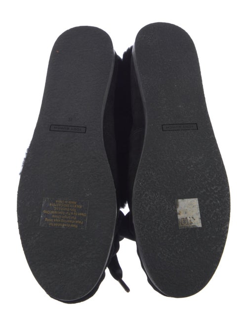 Tory Burch Suede Fur Trim Moccasins