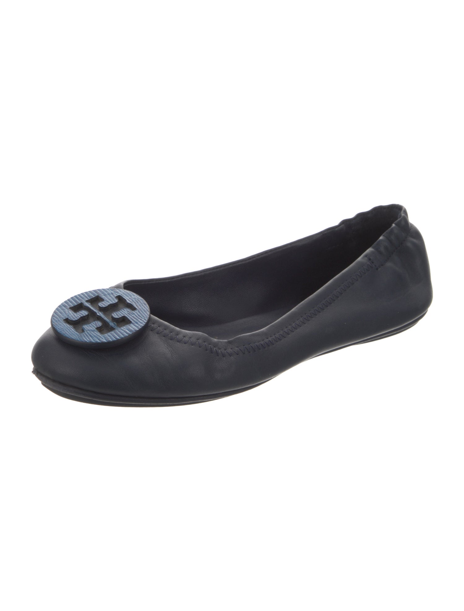 Tory Burch Leather Studded Accents Ballet Flats