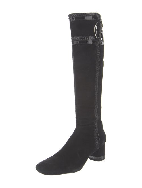Tory Burch Suede Leather Trim Embellishment Riding Boots