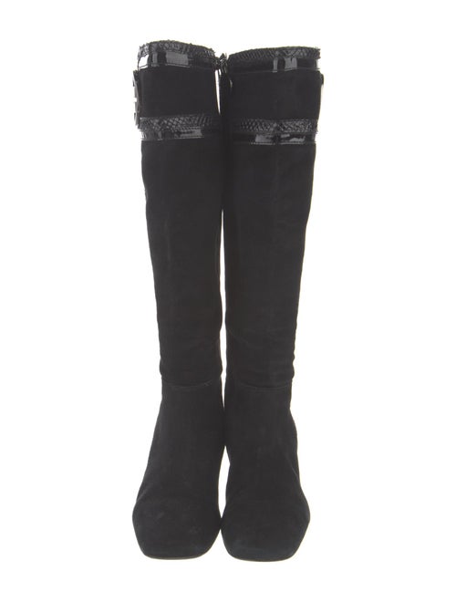 Tory Burch Suede Leather Trim Embellishment Riding Boots