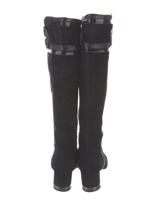 Tory Burch Suede Leather Trim Embellishment Riding Boots