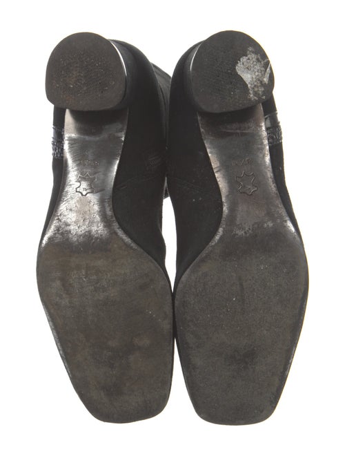 Tory Burch Suede Leather Trim Embellishment Riding Boots