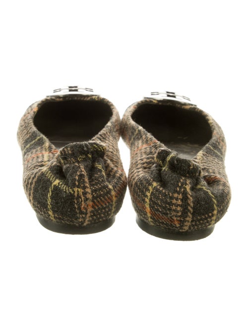Tory Burch Leather Houndstooth Print Ballet Flats