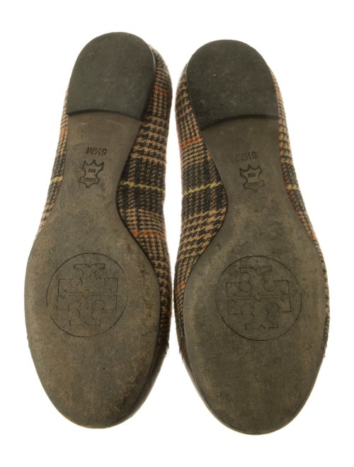 Tory Burch Leather Houndstooth Print Ballet Flats