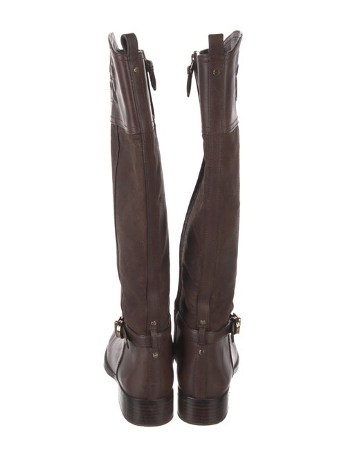 Tory Burch Leather Embroidered Accent Riding Boots