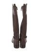 Tory Burch Leather Embroidered Accent Riding Boots