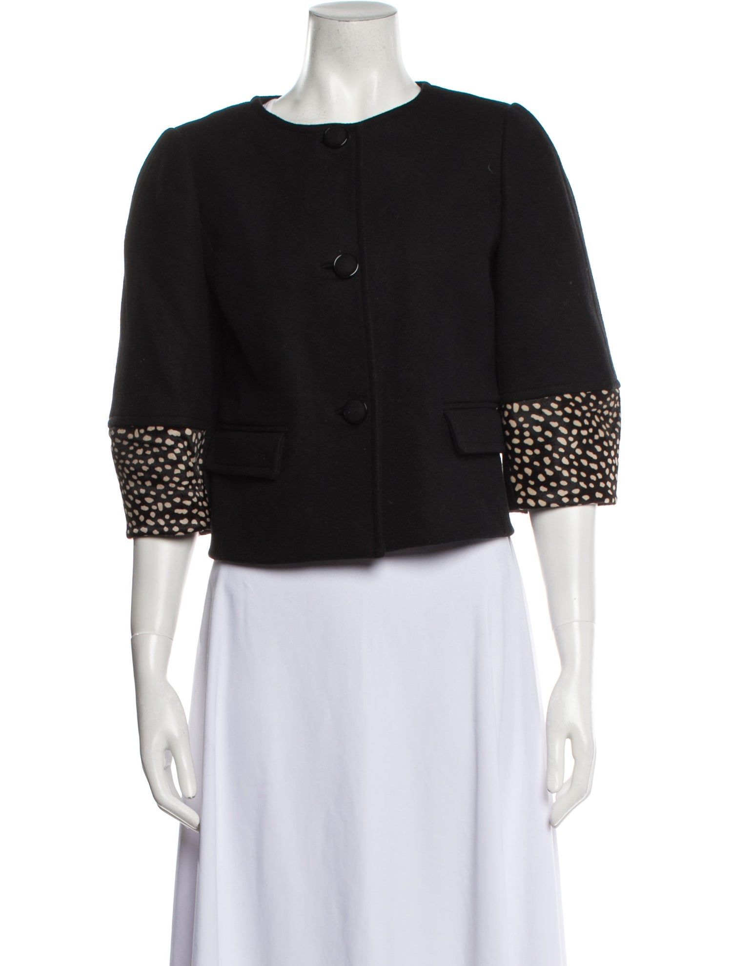 Tory Burch Wool Polka Dot Print Jacket
