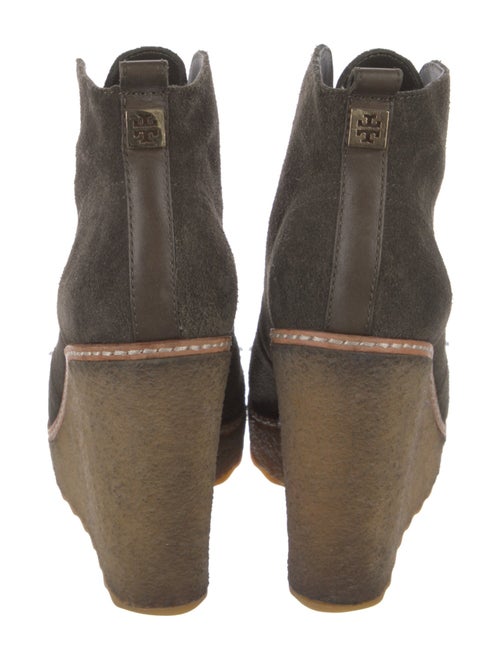 Tory Burch Signature Logo Suede Lace-Up Boots